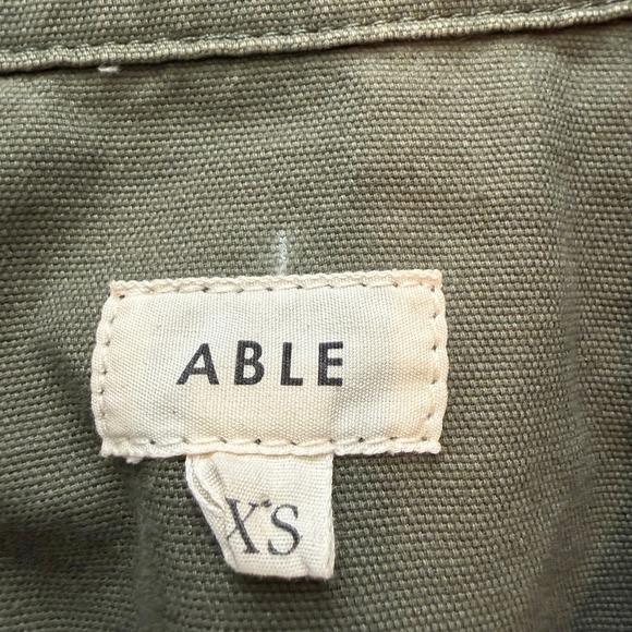 ABLE Lucia Military Jacket Womens XS Green Canvas Chore Coat Utility - Picture 4 of 7